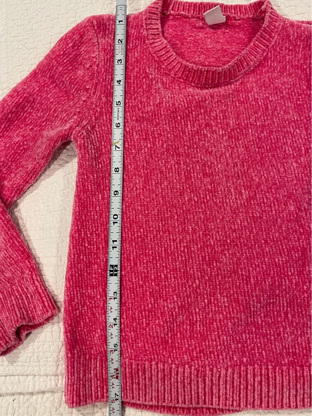 Nordstrom Harper Canyon Chenille Crewneck Sweater Bright Pink Sz 6 Girls Cozy